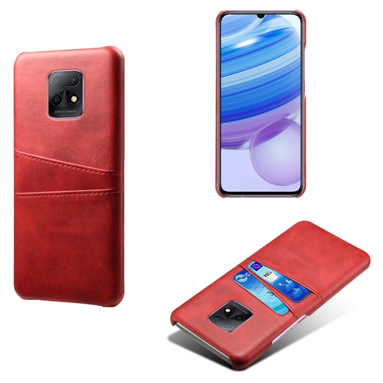 For Xiaomi Redmi 10X 5G Calf Texture PC + PU Leather Back Cover Shockproof Case with Dual Card Slots