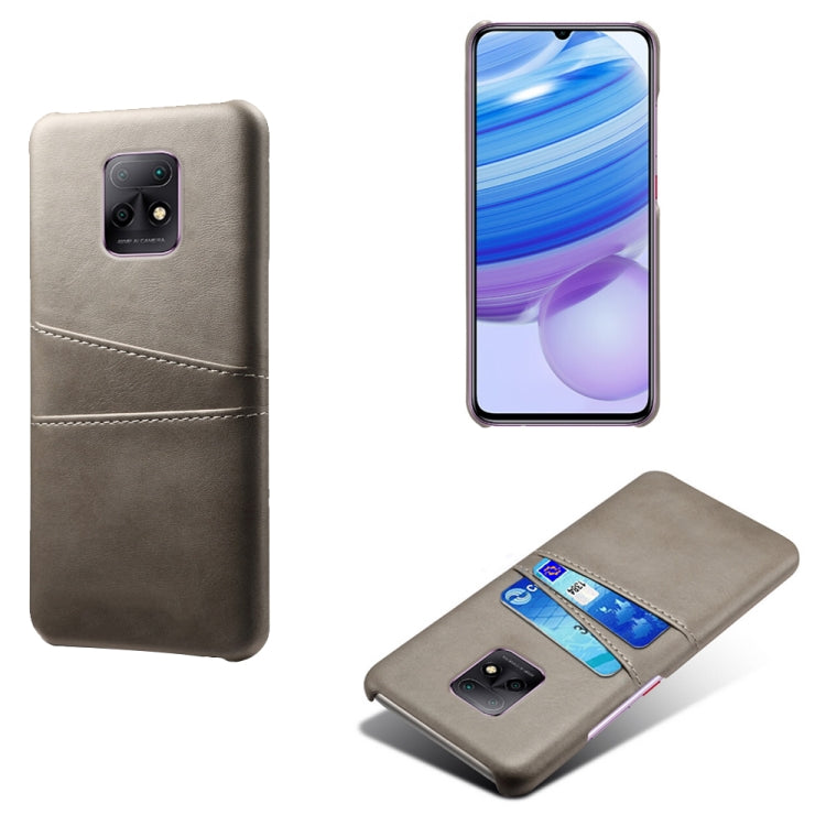 For Xiaomi Redmi 10X 5G Calf Texture PC + PU Leather Back Cover Shockproof Case with Dual Card Slots