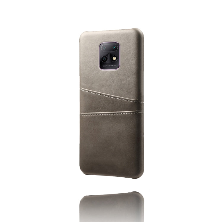 For Xiaomi Redmi 10X 5G Calf Texture PC + PU Leather Back Cover Shockproof Case with Dual Card Slots
