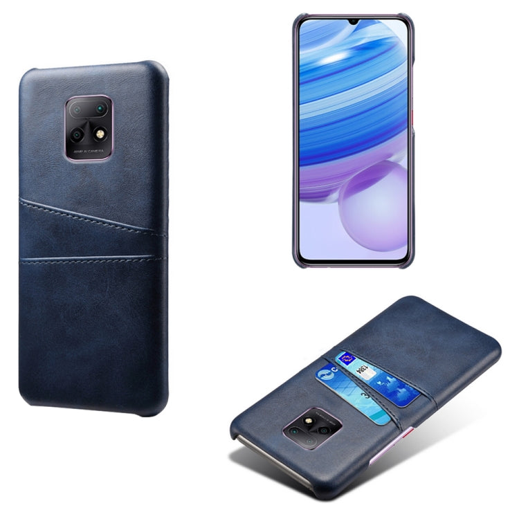 For Xiaomi Redmi 10X 5G Calf Texture PC + PU Leather Back Cover Shockproof Case with Dual Card Slots