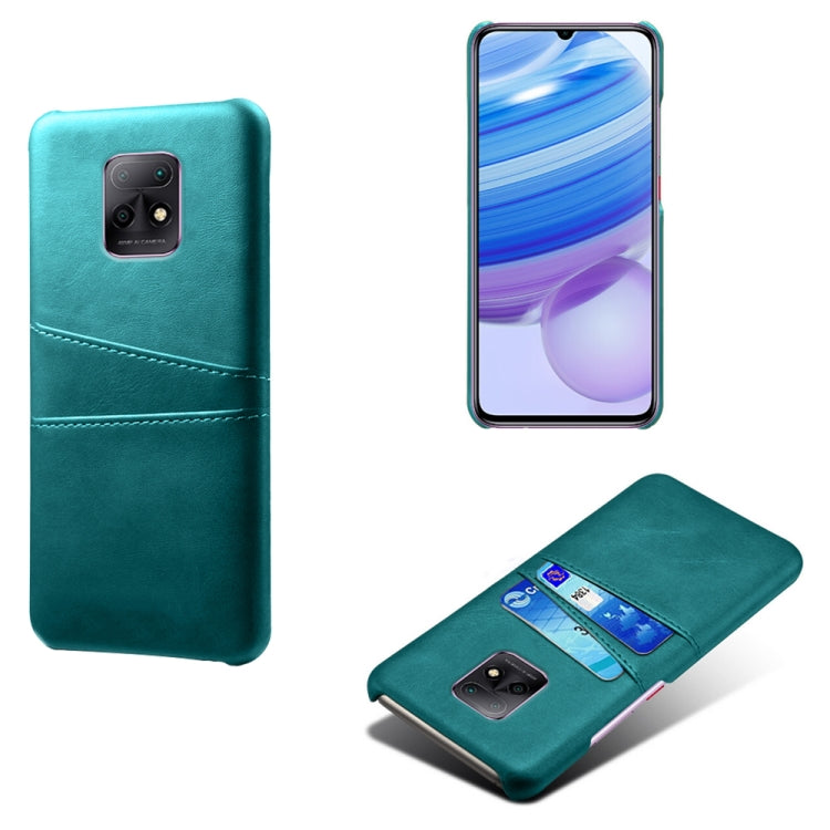 For Xiaomi Redmi 10X 5G Calf Texture PC + PU Leather Back Cover Shockproof Case with Dual Card Slots