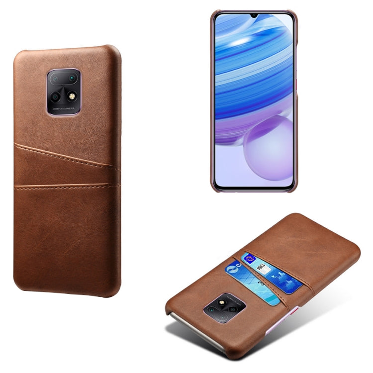 For Xiaomi Redmi 10X 5G Calf Texture PC + PU Leather Back Cover Shockproof Case with Dual Card Slots