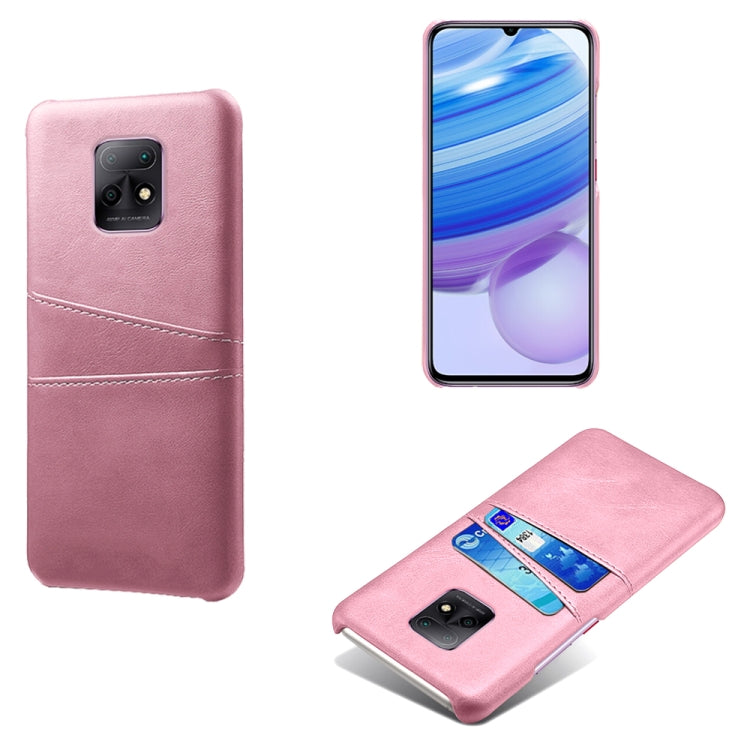 For Xiaomi Redmi 10X Pro 5G Calf Texture PC + PU Leather Back Cover Shockproof Case with Dual Card Slots