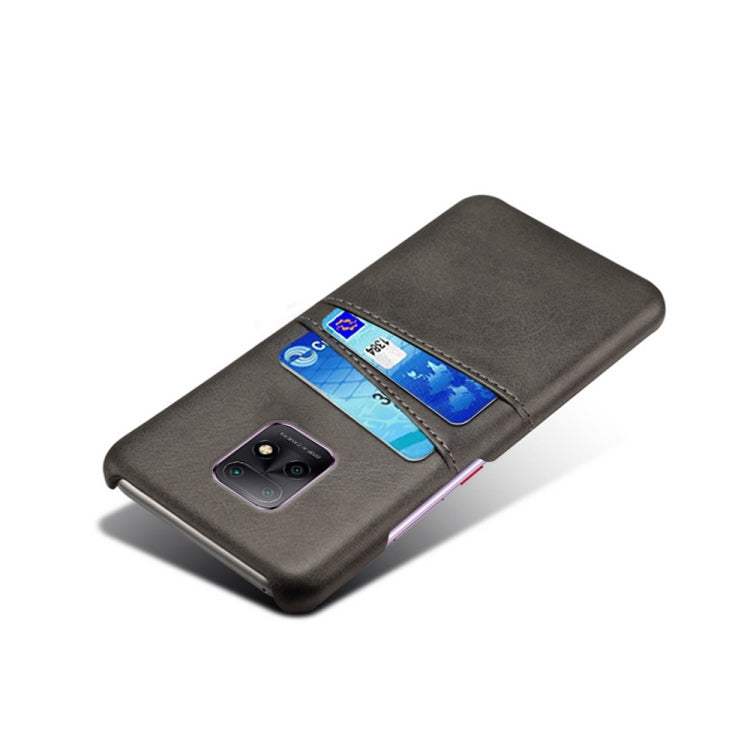 For Xiaomi Redmi 10X Pro 5G Calf Texture PC + PU Leather Back Cover Shockproof Case with Dual Card Slots
