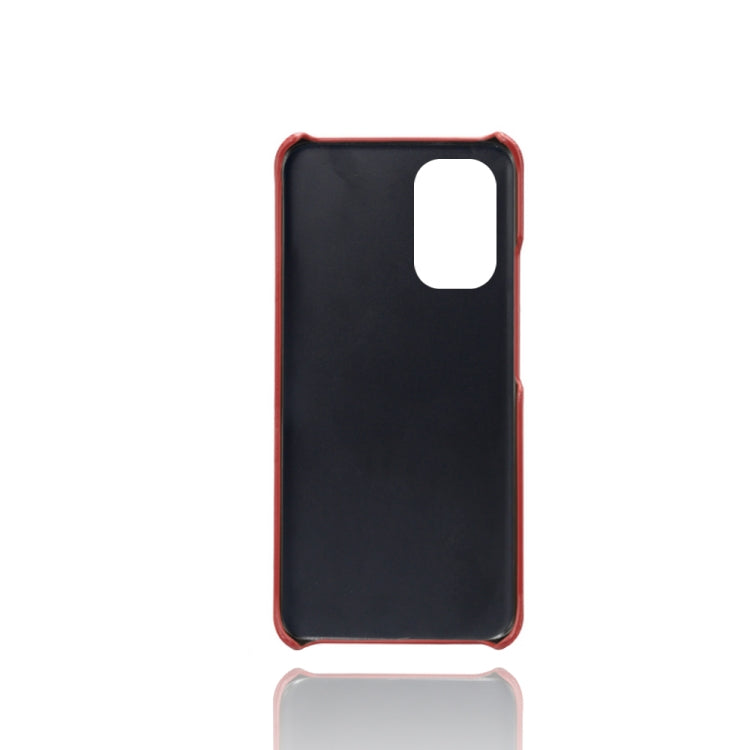 For Xiaomi Redmi K40 Calf Texture PC + PU Leather Back Cover Shockproof Case with Dual Card Slots
