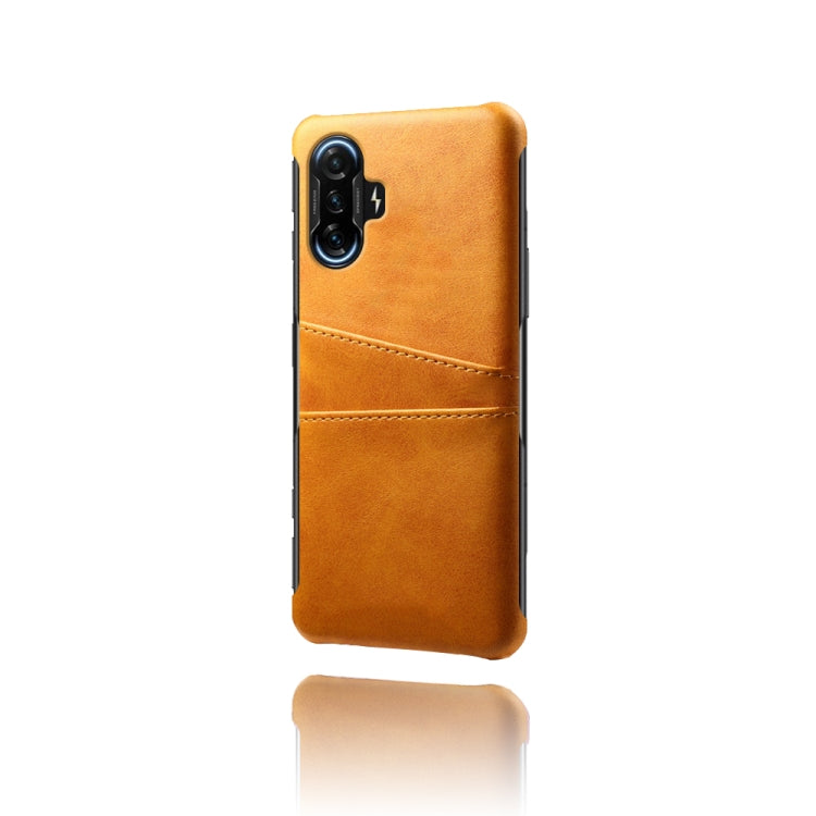 For Xiaomi Redmi K40 Gaming Calf Texture PC + PU Leather Back Cover Shockproof Case with Dual Card Slots