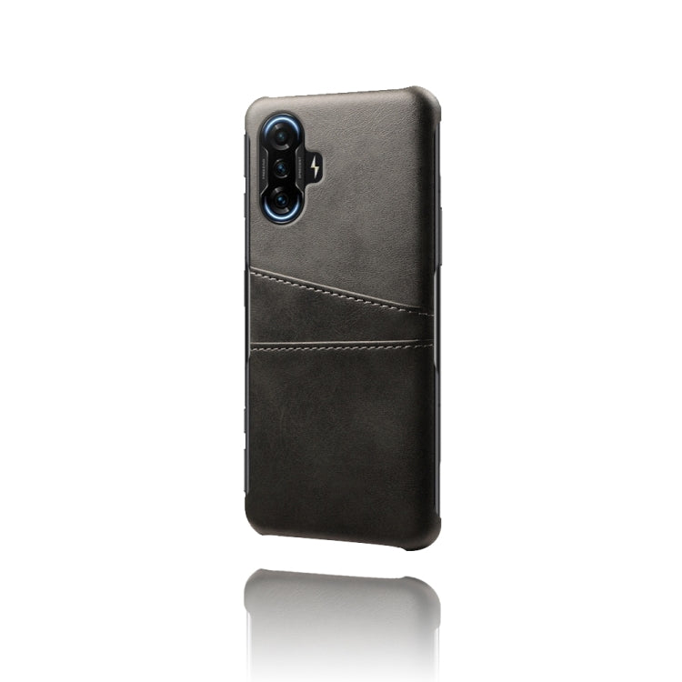 For Xiaomi Redmi K40 Gaming Calf Texture PC + PU Leather Back Cover Shockproof Case with Dual Card Slots