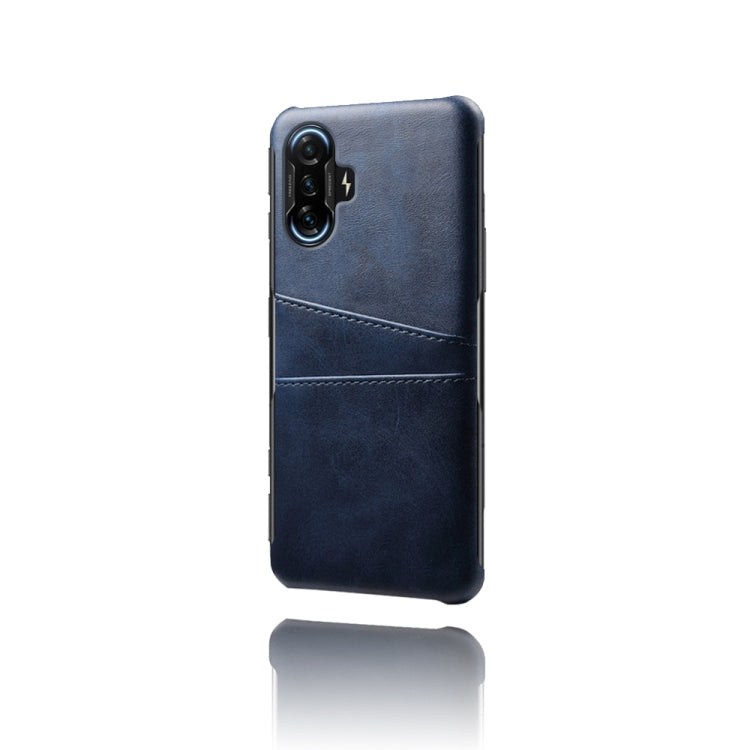 For Xiaomi Redmi K40 Gaming Calf Texture PC + PU Leather Back Cover Shockproof Case with Dual Card Slots