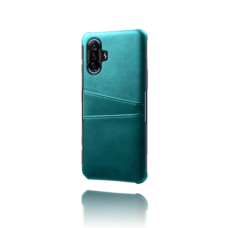 For Xiaomi Redmi K40 Gaming Calf Texture PC + PU Leather Back Cover Shockproof Case with Dual Card Slots