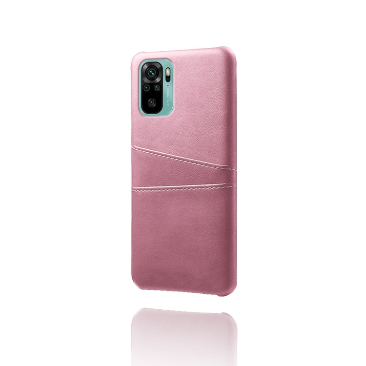 For Xiaomi Redmi Note 10 4G Calf Texture PC + PU Leather Back Cover Shockproof Case with Dual Card Slots
