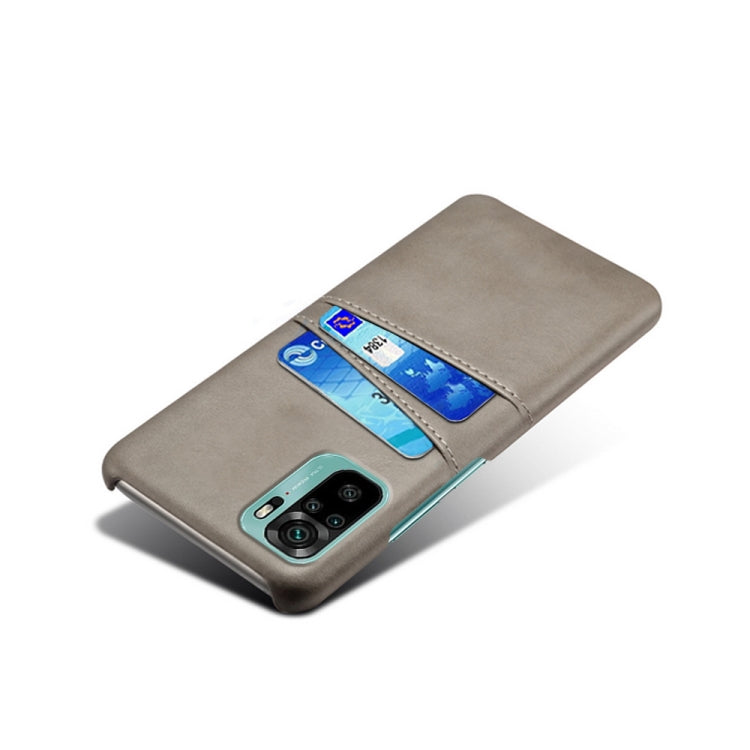 For Xiaomi Redmi Note 10 4G Calf Texture PC + PU Leather Back Cover Shockproof Case with Dual Card Slots