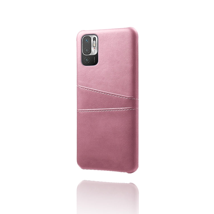 For Xiaomi Redmi Note 10 5G Calf Texture PC + PU Leather Back Cover Shockproof Case with Dual Card Slots