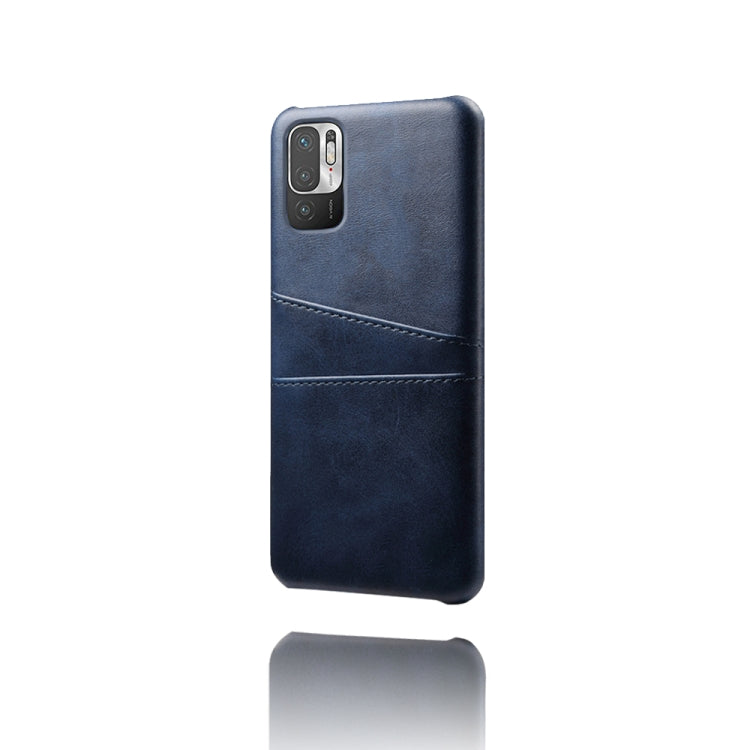 For Xiaomi Redmi Note 10 5G Calf Texture PC + PU Leather Back Cover Shockproof Case with Dual Card Slots
