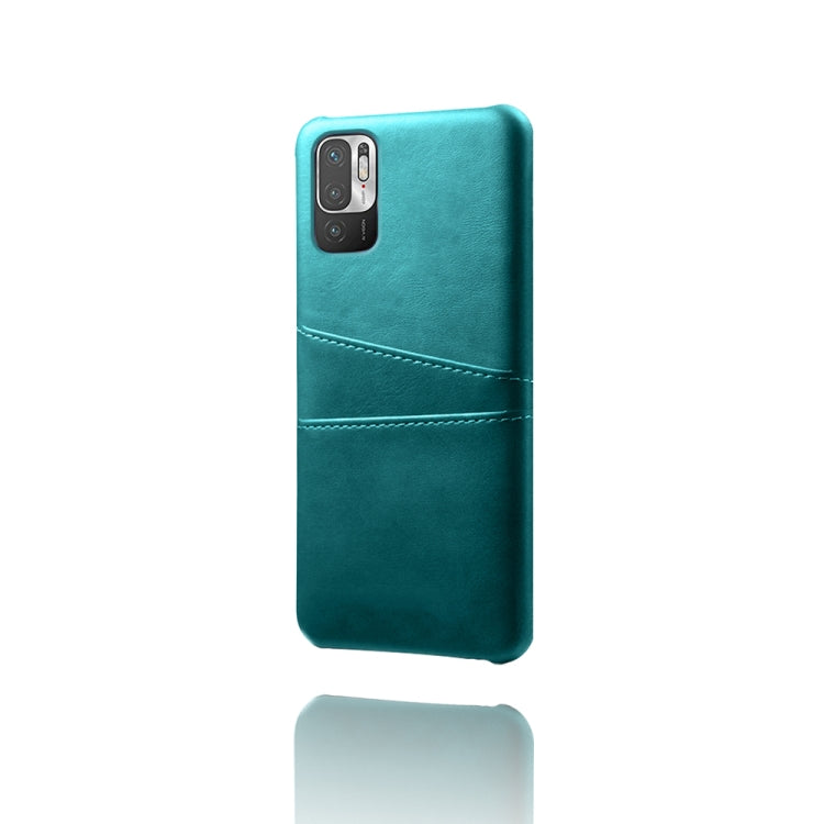 For Xiaomi Redmi Note 10 5G Calf Texture PC + PU Leather Back Cover Shockproof Case with Dual Card Slots