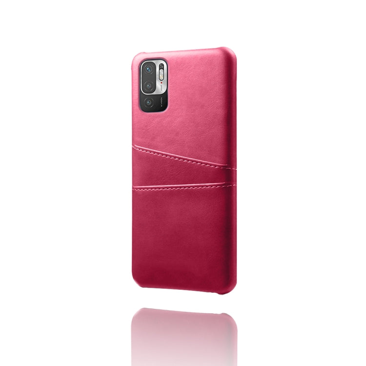 For Xiaomi Redmi Note 10 5G Calf Texture PC + PU Leather Back Cover Shockproof Case with Dual Card Slots
