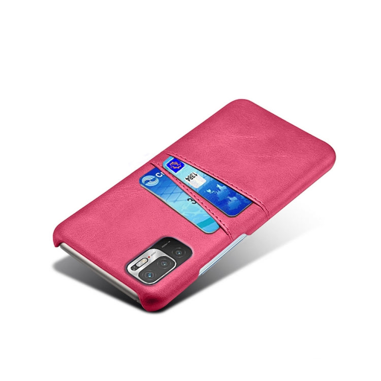 For Xiaomi Redmi Note 10 5G Calf Texture PC + PU Leather Back Cover Shockproof Case with Dual Card Slots