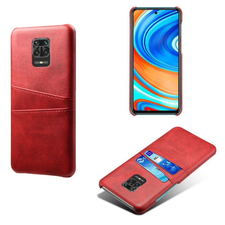 For Xiaomi Redmi Note 9 Pro Calf Texture PC + PU Leather Back Cover Shockproof Case with Dual Card Slots