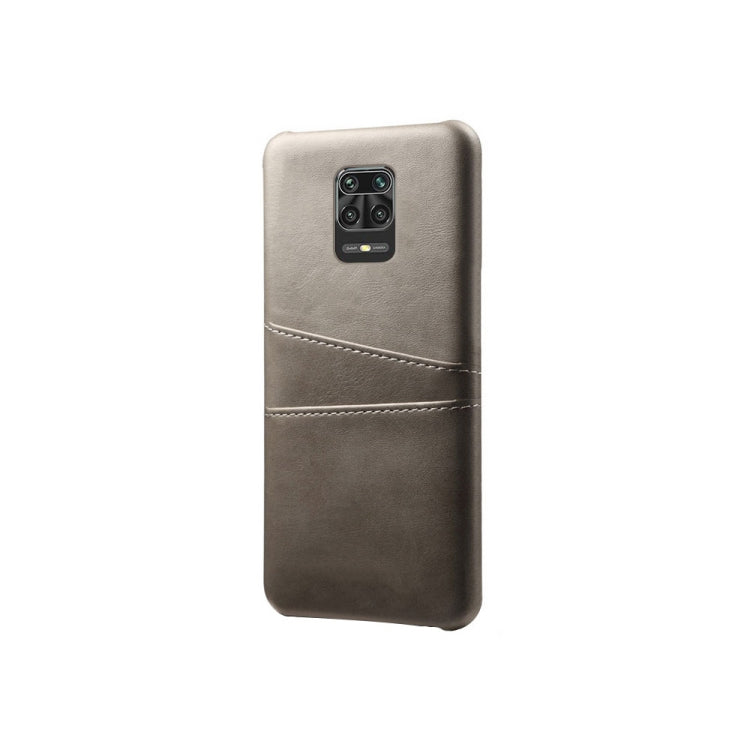 For Xiaomi Redmi Note 9 Pro Calf Texture PC + PU Leather Back Cover Shockproof Case with Dual Card Slots