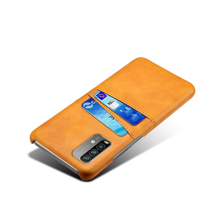 For Xiaomi Redmi Note 9 4G Calf Texture PC + PU Leather Back Cover Shockproof Case with Dual Card Slots