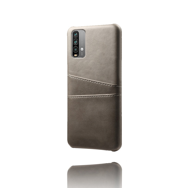 For Xiaomi Redmi Note 9 4G Calf Texture PC + PU Leather Back Cover Shockproof Case with Dual Card Slots