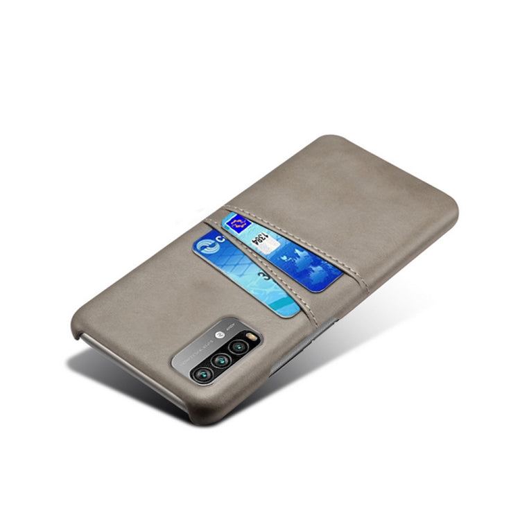 For Xiaomi Redmi Note 9 4G Calf Texture PC + PU Leather Back Cover Shockproof Case with Dual Card Slots