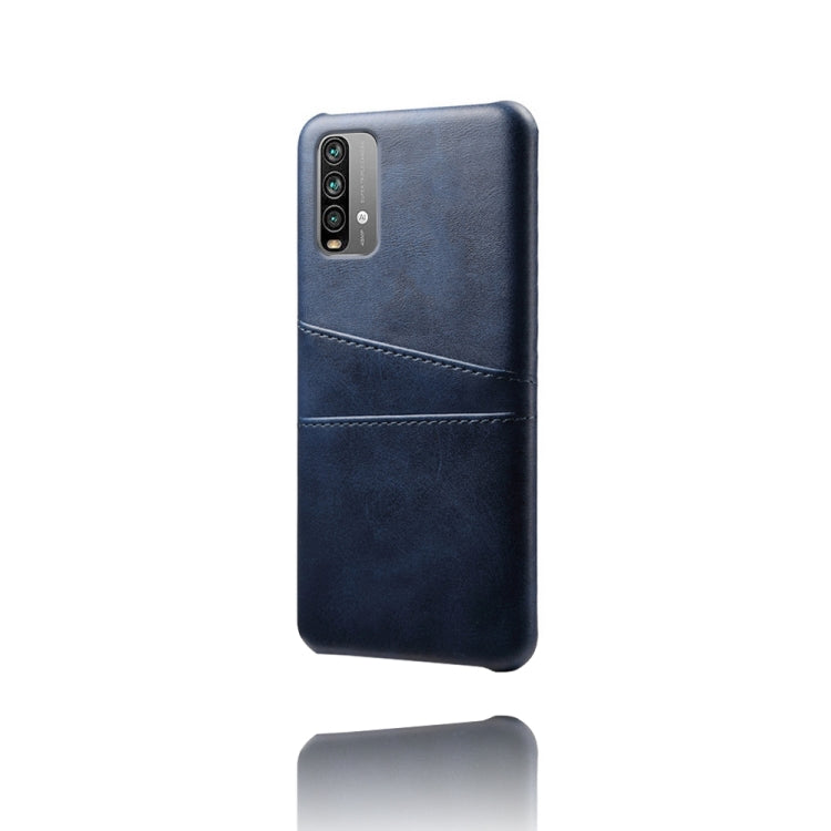 For Xiaomi Redmi Note 9 4G Calf Texture PC + PU Leather Back Cover Shockproof Case with Dual Card Slots
