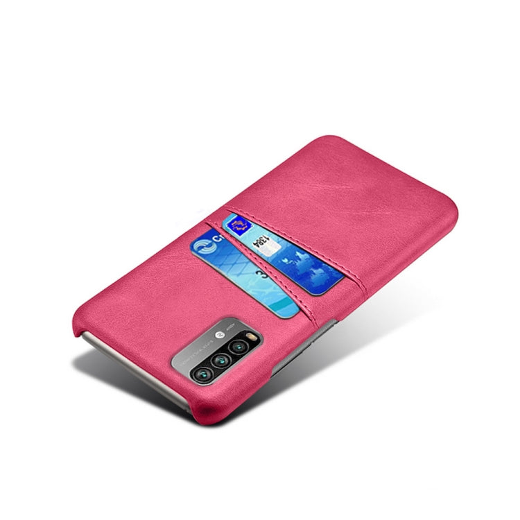 For Xiaomi Redmi Note 9 4G Calf Texture PC + PU Leather Back Cover Shockproof Case with Dual Card Slots