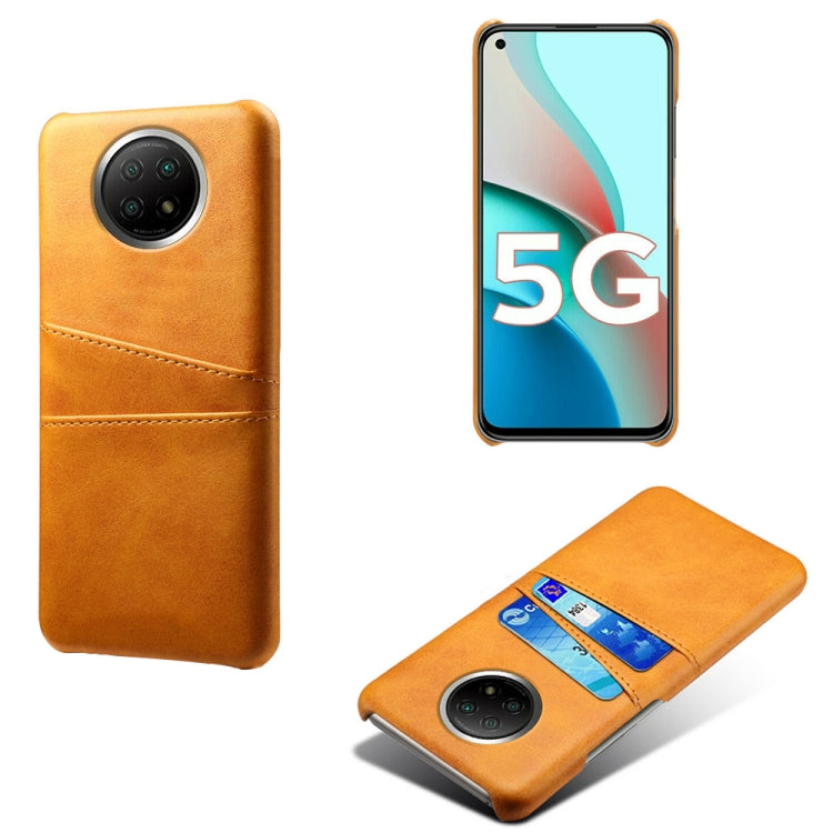 For Xiaomi Redmi Note 9 5G Calf Texture PC + PU Leather Back Cover Shockproof Case with Dual Card Slots