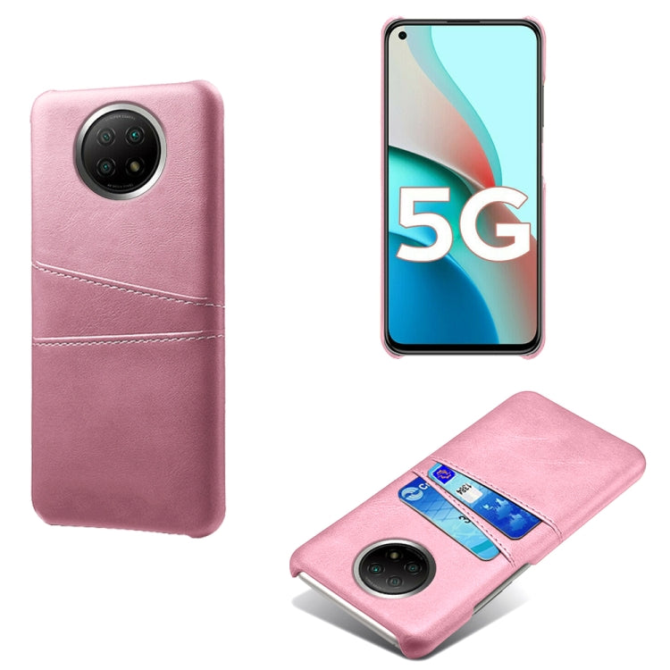 For Xiaomi Redmi Note 9 5G Calf Texture PC + PU Leather Back Cover Shockproof Case with Dual Card Slots