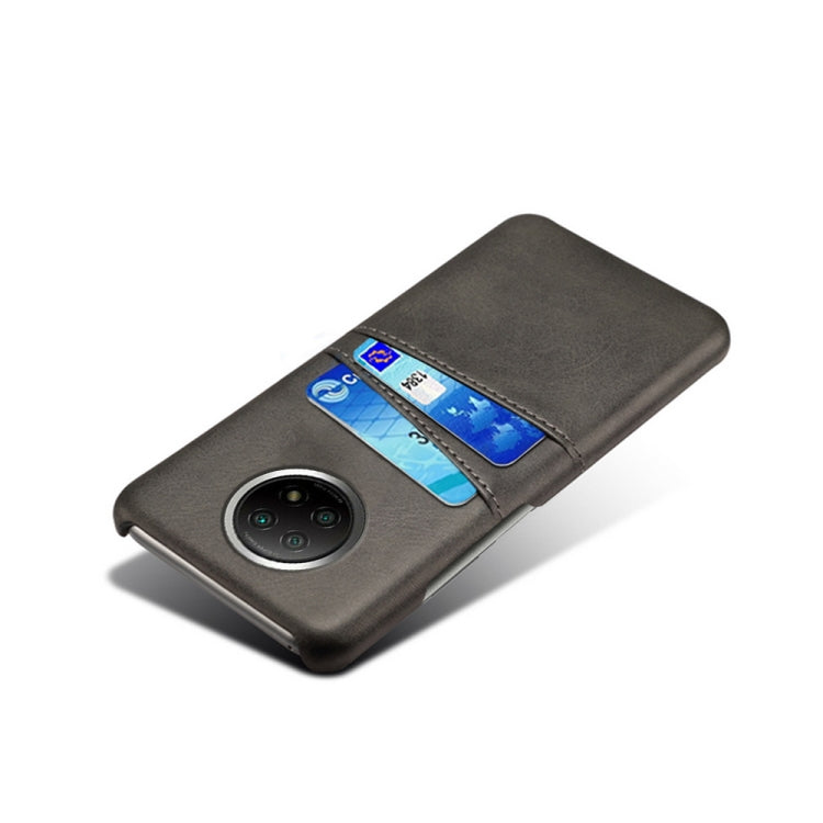 For Xiaomi Redmi Note 9 5G Calf Texture PC + PU Leather Back Cover Shockproof Case with Dual Card Slots
