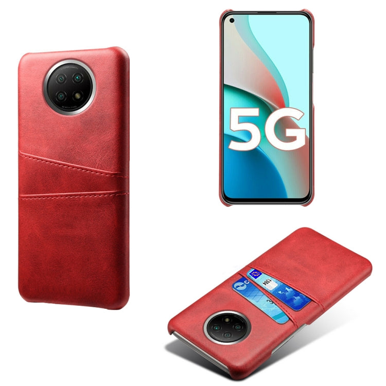 For Xiaomi Redmi Note 9 5G Calf Texture PC + PU Leather Back Cover Shockproof Case with Dual Card Slots