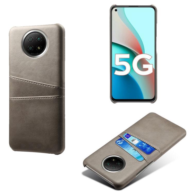 For Xiaomi Redmi Note 9 5G Calf Texture PC + PU Leather Back Cover Shockproof Case with Dual Card Slots