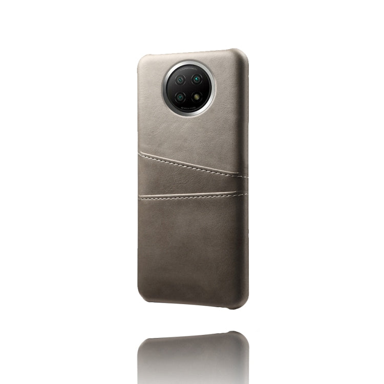 For Xiaomi Redmi Note 9 5G Calf Texture PC + PU Leather Back Cover Shockproof Case with Dual Card Slots
