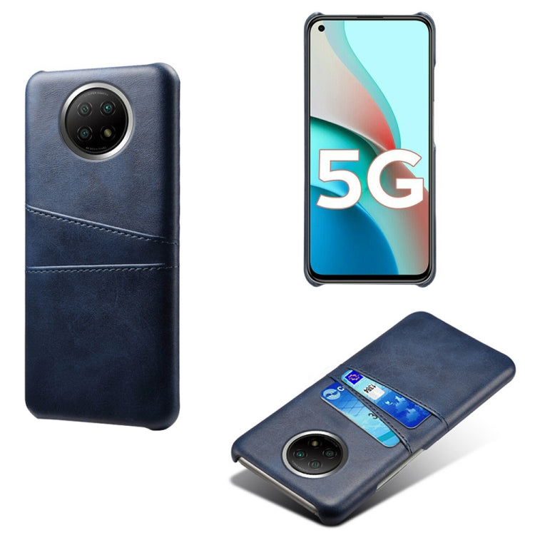 For Xiaomi Redmi Note 9 5G Calf Texture PC + PU Leather Back Cover Shockproof Case with Dual Card Slots