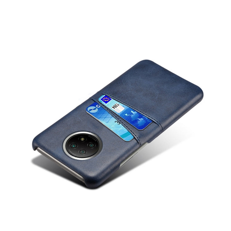 For Xiaomi Redmi Note 9 5G Calf Texture PC + PU Leather Back Cover Shockproof Case with Dual Card Slots
