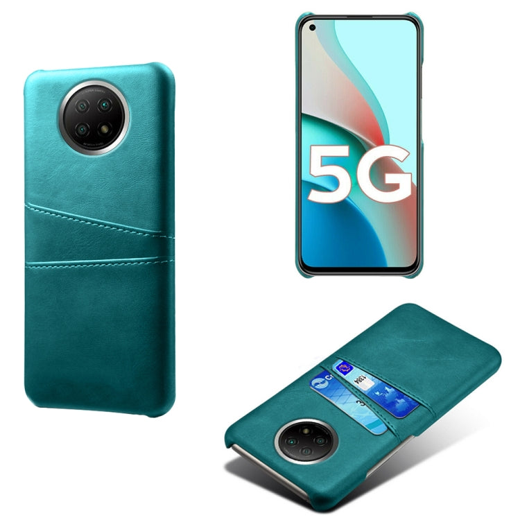 For Xiaomi Redmi Note 9 5G Calf Texture PC + PU Leather Back Cover Shockproof Case with Dual Card Slots