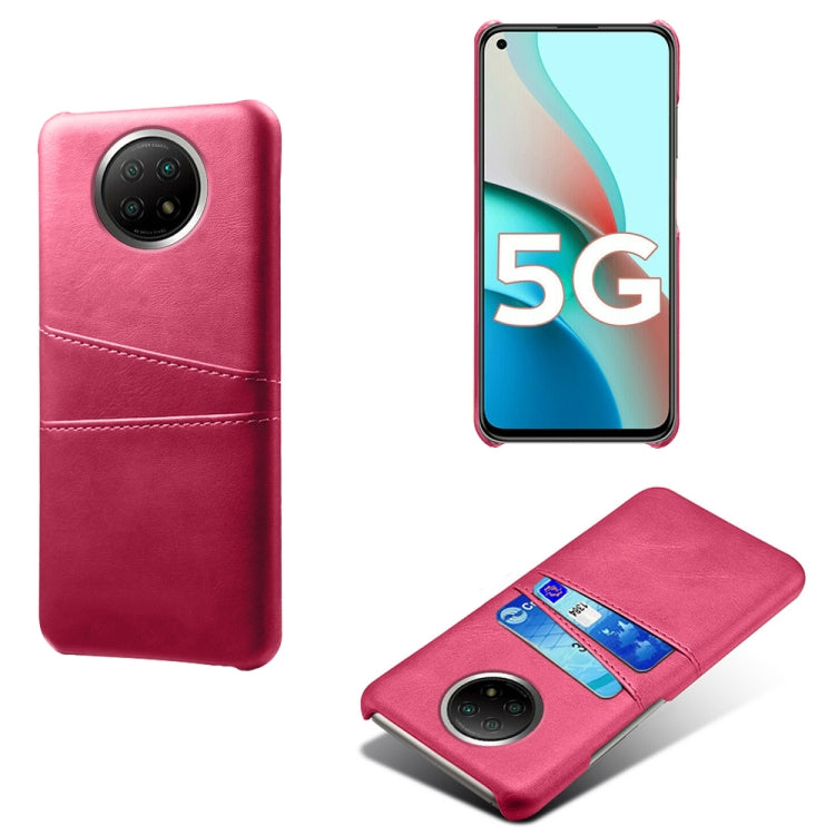 For Xiaomi Redmi Note 9 5G Calf Texture PC + PU Leather Back Cover Shockproof Case with Dual Card Slots