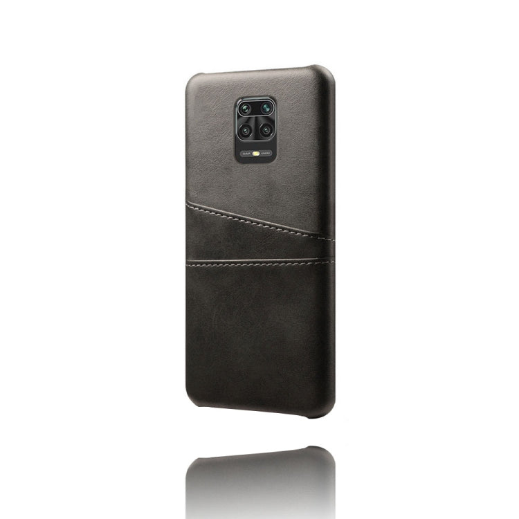 For Xiaomi Redmi Note 9 Pro Max Calf Texture PC + PU Leather Back Cover Shockproof Case with Dual Card Slots