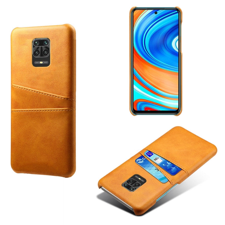 For Xiaomi Redmi Note 9S Calf Texture PC + PU Leather Back Cover Shockproof Case with Dual Card Slots