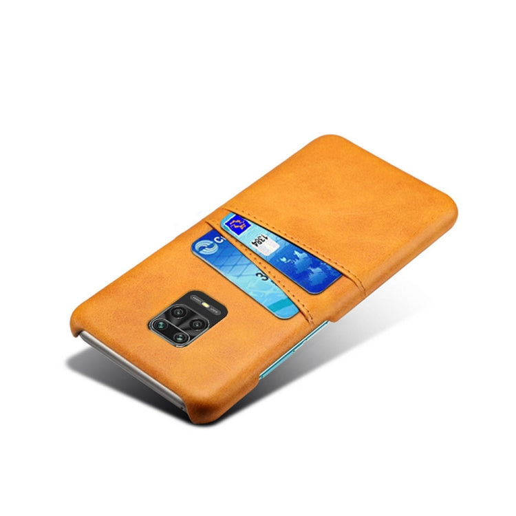 For Xiaomi Redmi Note 9S Calf Texture PC + PU Leather Back Cover Shockproof Case with Dual Card Slots