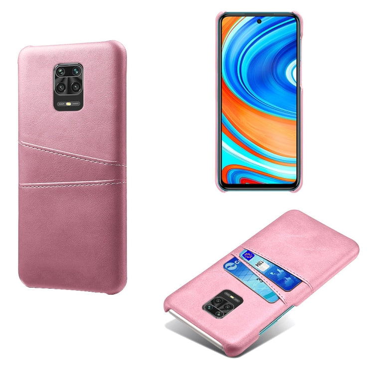 For Xiaomi Redmi Note 9S Calf Texture PC + PU Leather Back Cover Shockproof Case with Dual Card Slots