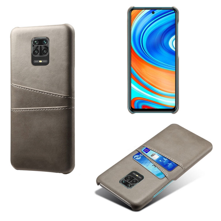 For Xiaomi Redmi Note 9S Calf Texture PC + PU Leather Back Cover Shockproof Case with Dual Card Slots