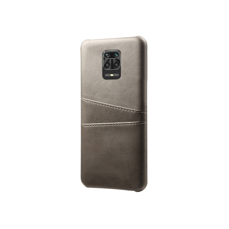 For Xiaomi Redmi Note 9S Calf Texture PC + PU Leather Back Cover Shockproof Case with Dual Card Slots