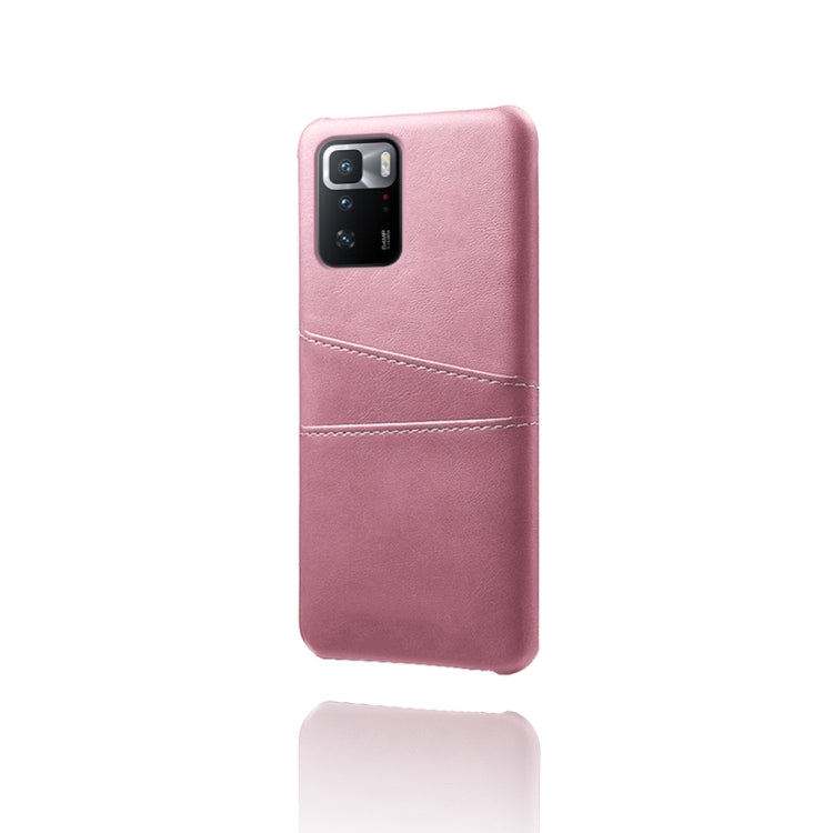 For Xiaomi Redmi Note 10 Pro 5G Calf Texture PC + PU Leather Back Cover Shockproof Case with Dual Card Slots