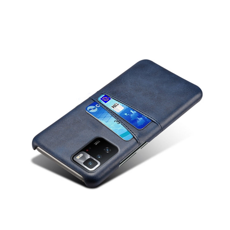 For Xiaomi Redmi Note 10 Pro 5G Calf Texture PC + PU Leather Back Cover Shockproof Case with Dual Card Slots