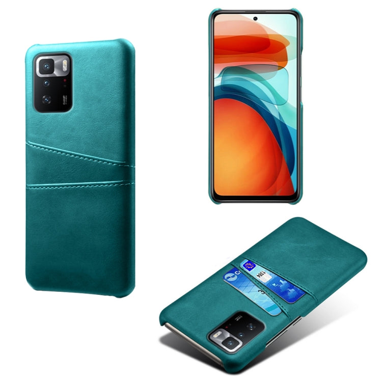 For Xiaomi Redmi Note 10 Pro 5G Calf Texture PC + PU Leather Back Cover Shockproof Case with Dual Card Slots
