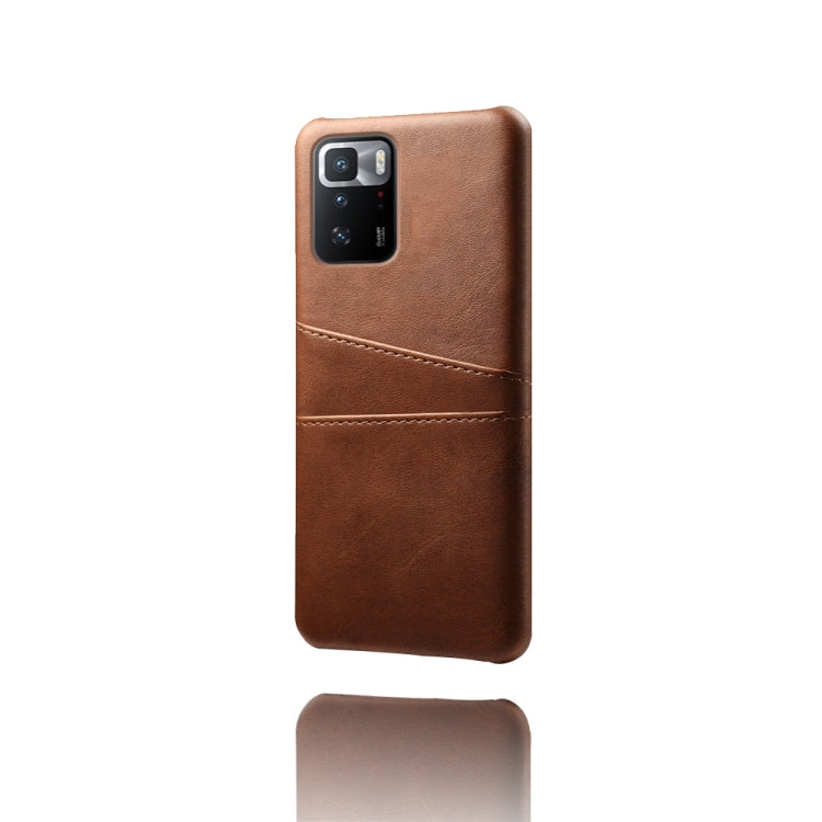 For Xiaomi Redmi Note 10 Pro 5G Calf Texture PC + PU Leather Back Cover Shockproof Case with Dual Card Slots