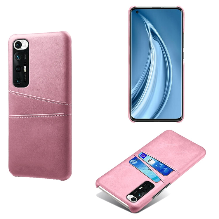 For Xiaomi Mi 10S Calf Texture PC + PU Leather Back Cover Shockproof Case with Dual Card Slots