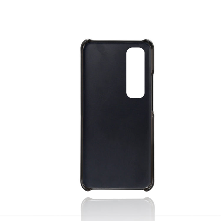 For Xiaomi Mi 10S Calf Texture PC + PU Leather Back Cover Shockproof Case with Dual Card Slots