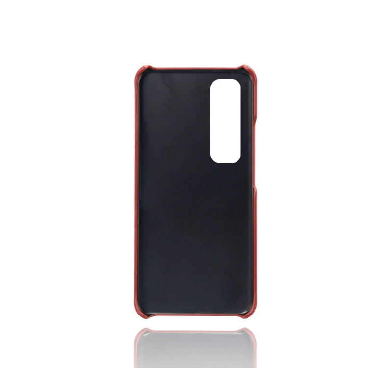 For Xiaomi Mi 10S Calf Texture PC + PU Leather Back Cover Shockproof Case with Dual Card Slots